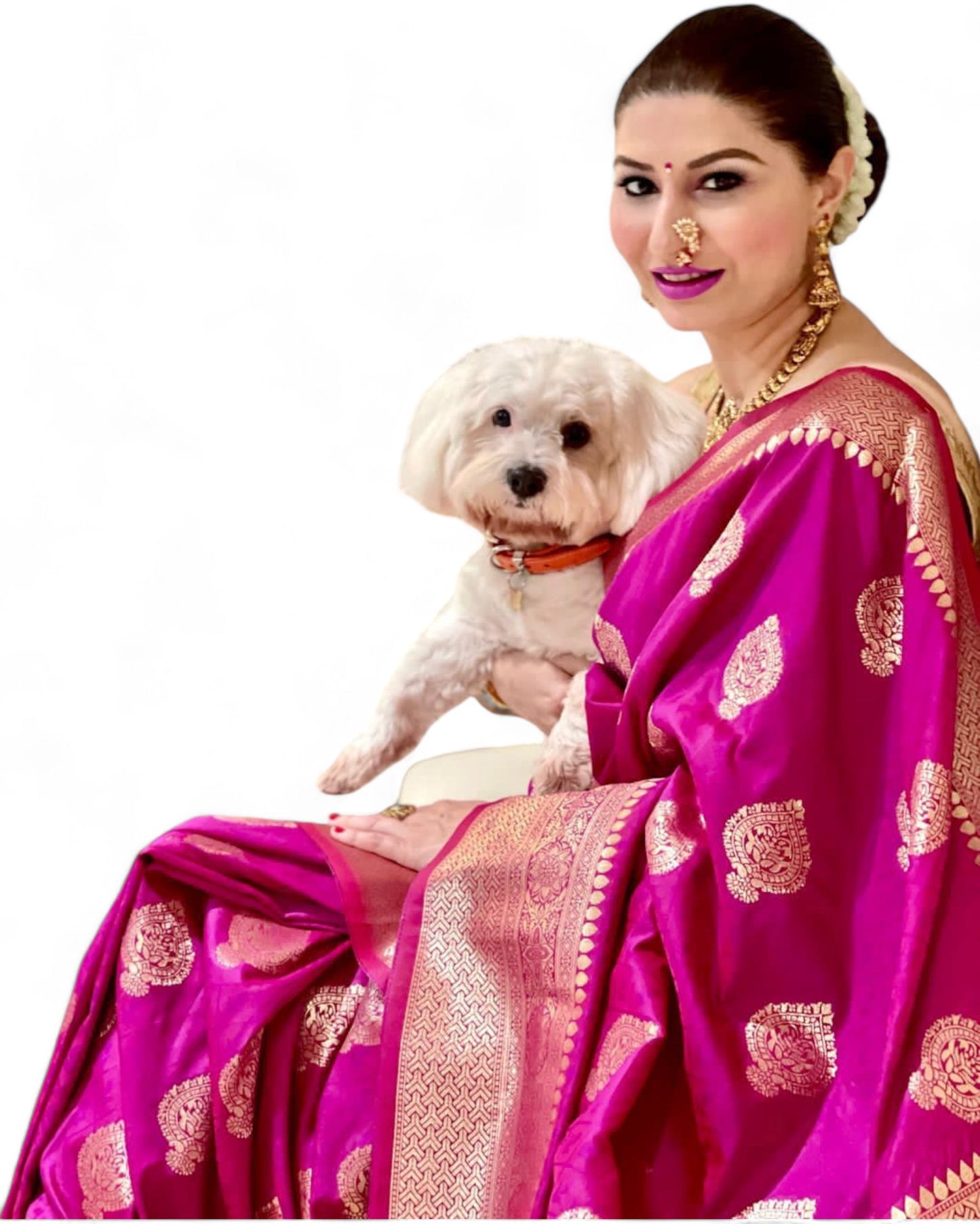 Beautiful soft lichi silk rich pallu jacquard work wedding saree
