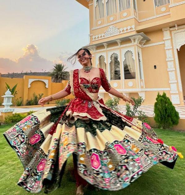 Black cotton navratri lehenga gujarati garba chaniya choli