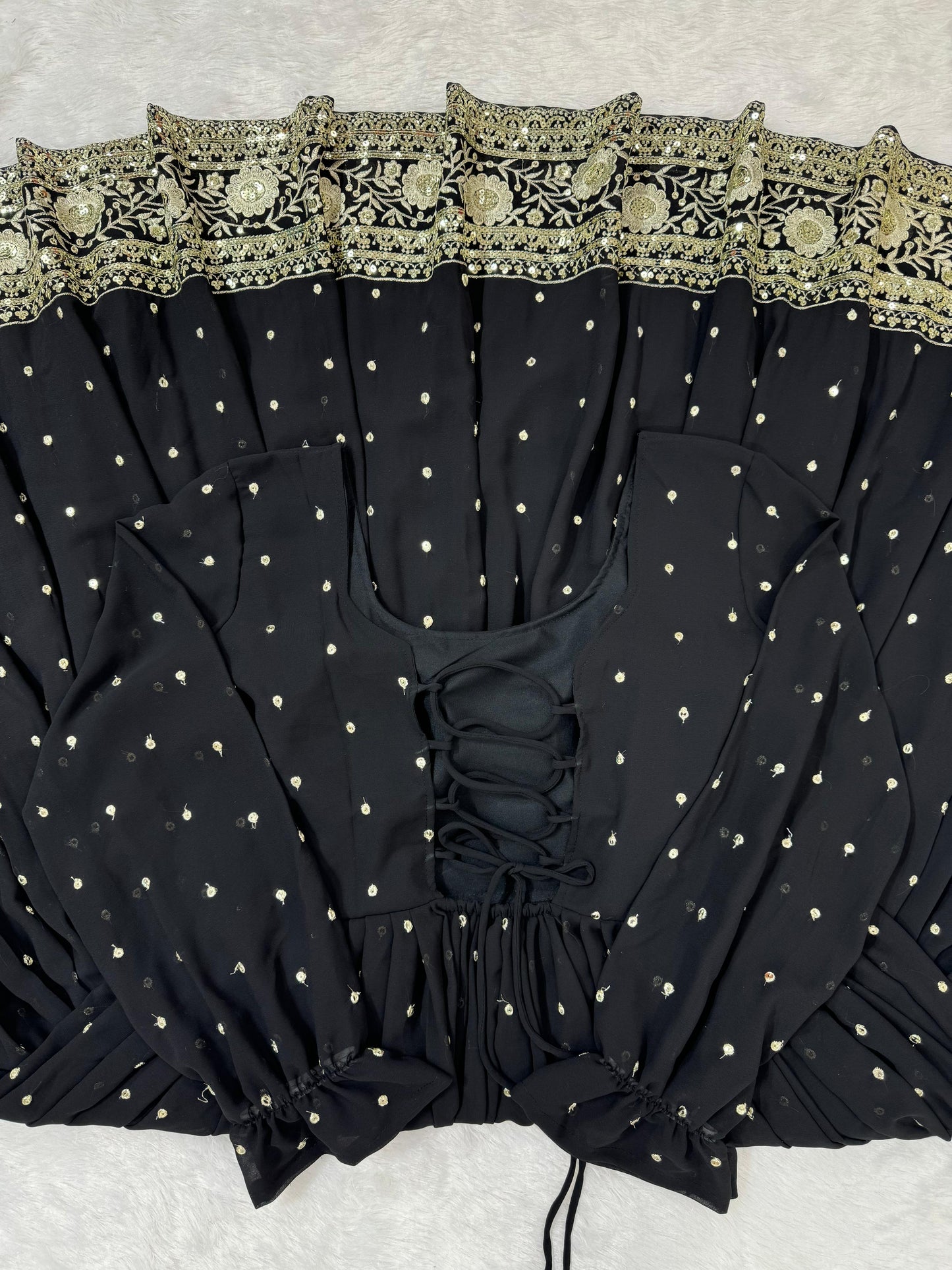 Black georgette party wear designer anarkali suit