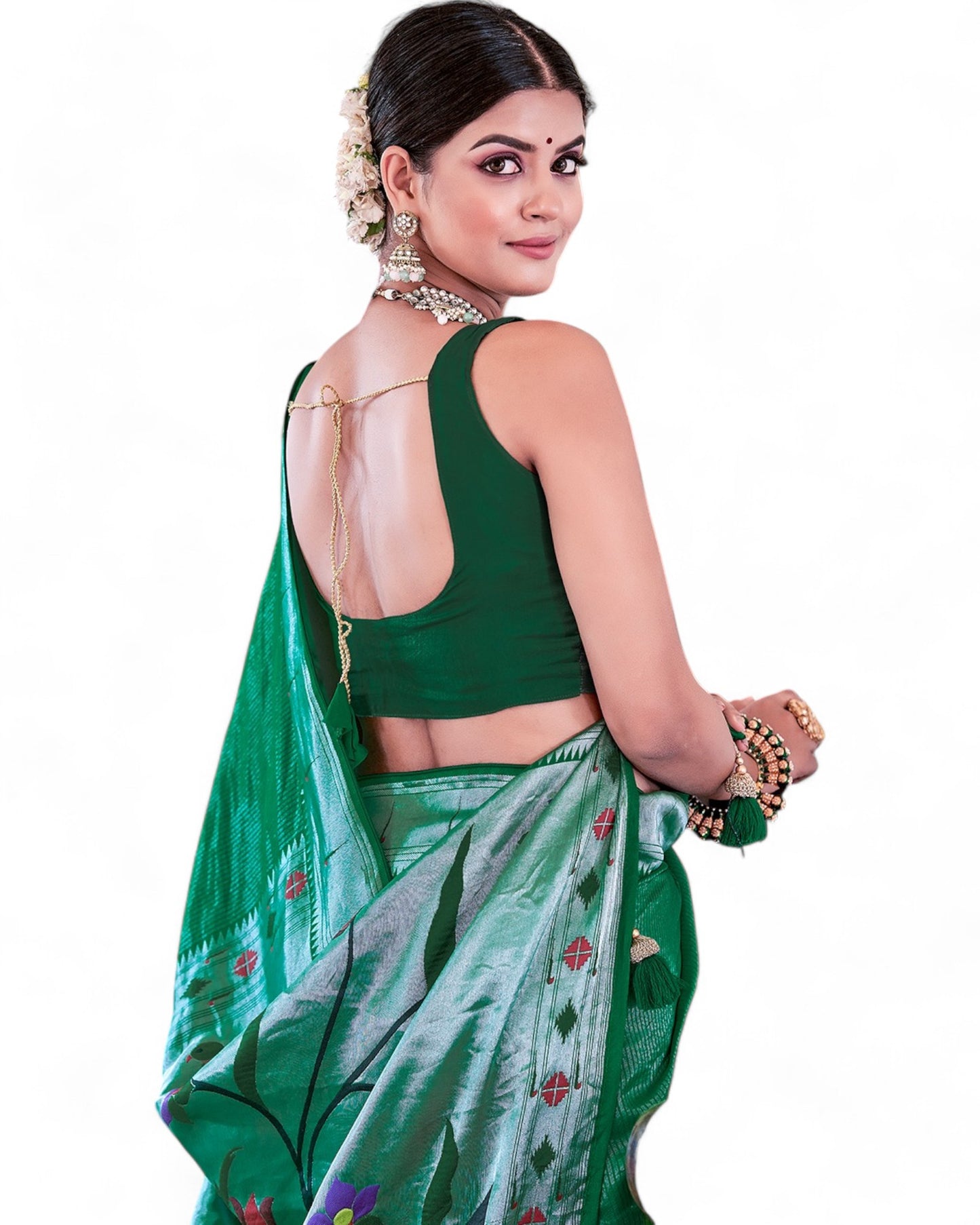 Designer Viscose Paithani Meenakari Weaving Work Wedding Saree