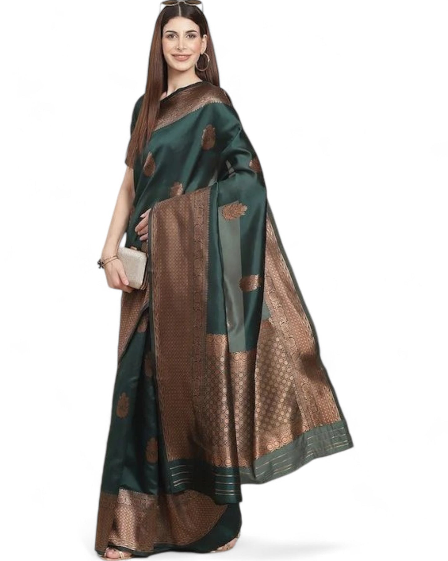 Green lichi silk rich pallu jacquard work wedding saree