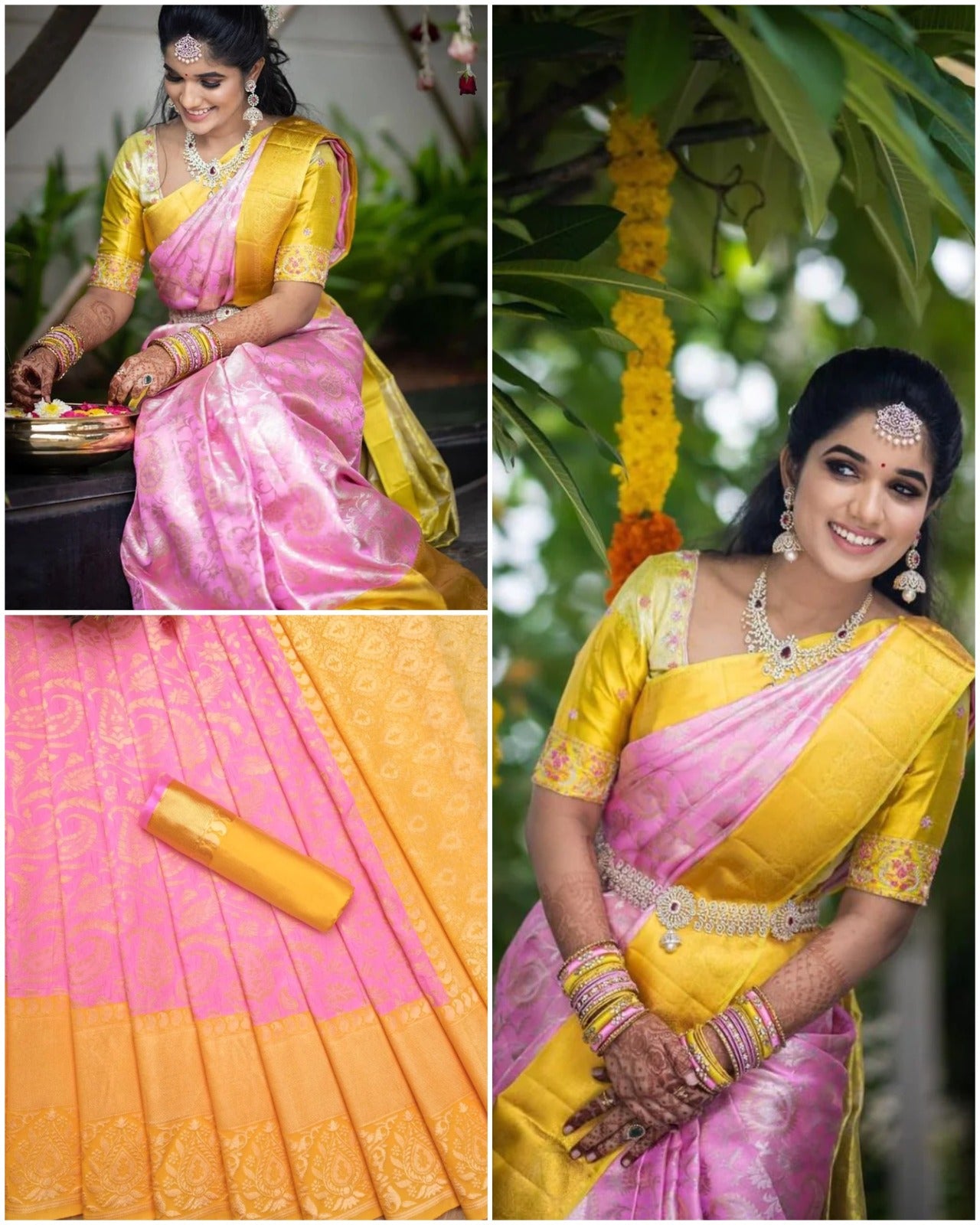 Lichi silk rich pallu jacquard work wedding saree