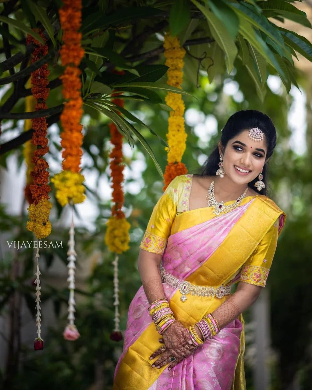 Lichi silk rich pallu jacquard work wedding saree