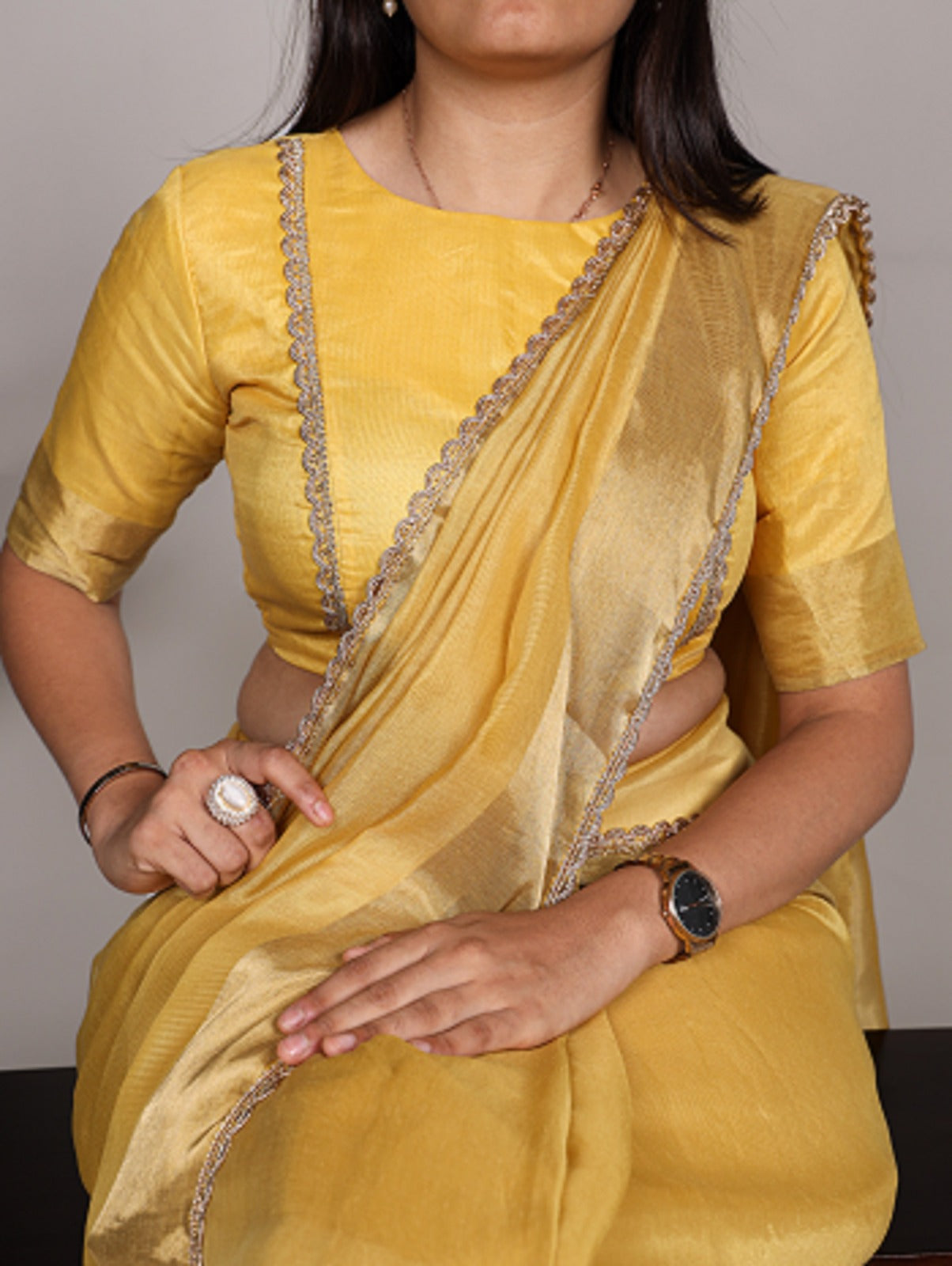 Mannat silk plain zari weaving work border stylish saree