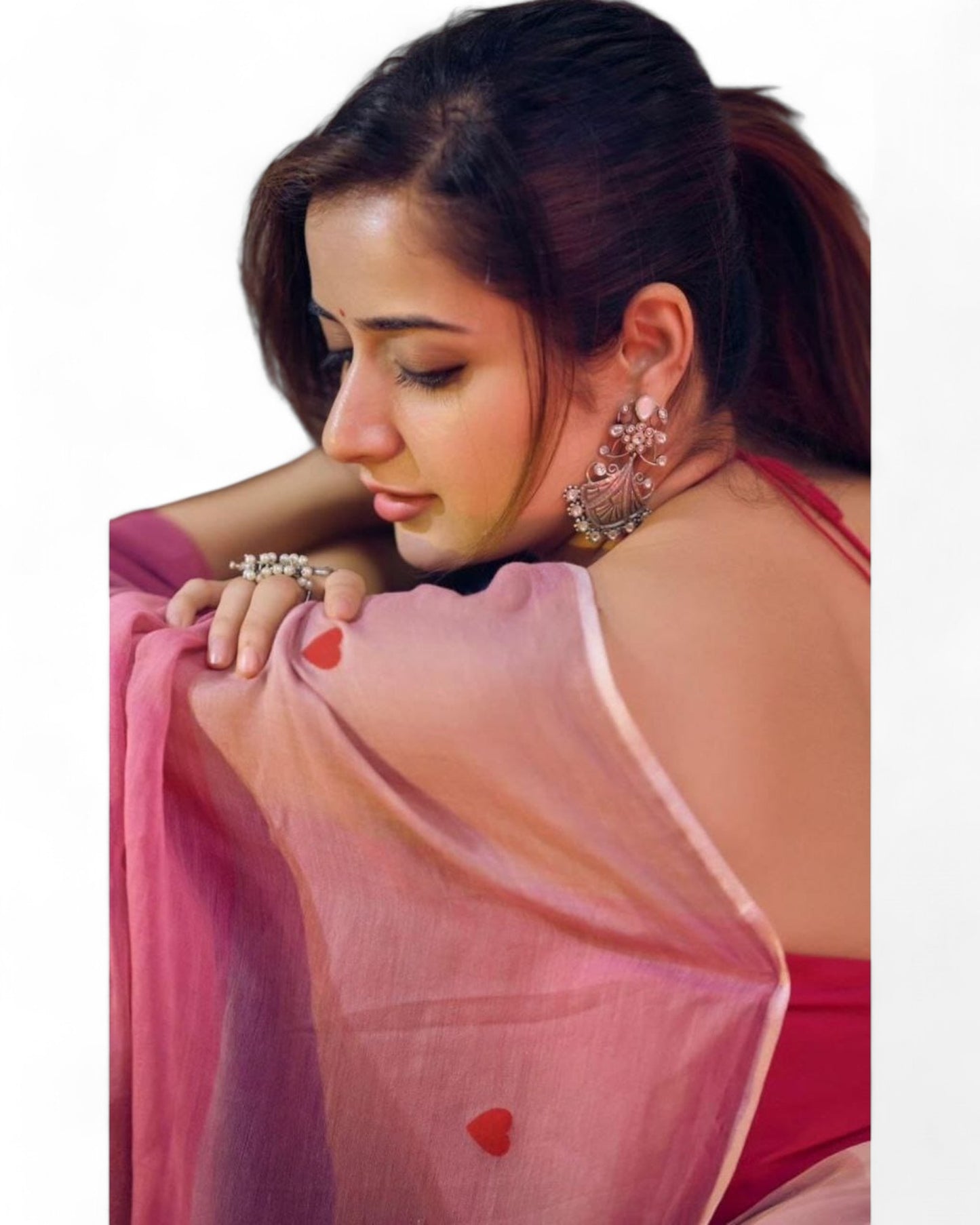 Multicolor Blend Printed Linen Cotton Daily Wear Stylish Saree