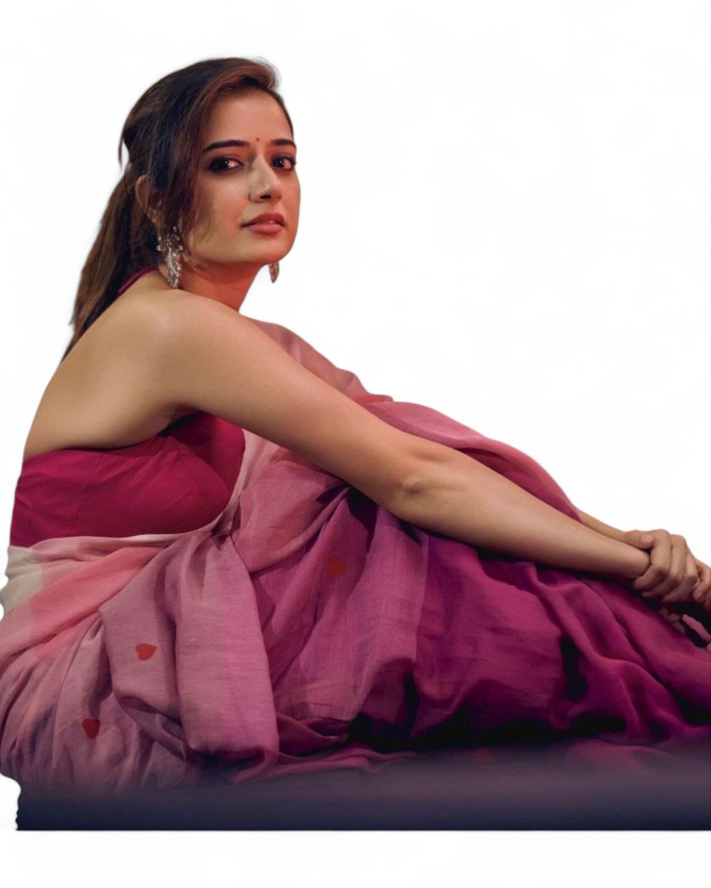 Multicolor Blend Printed Linen Cotton Daily Wear Stylish Saree