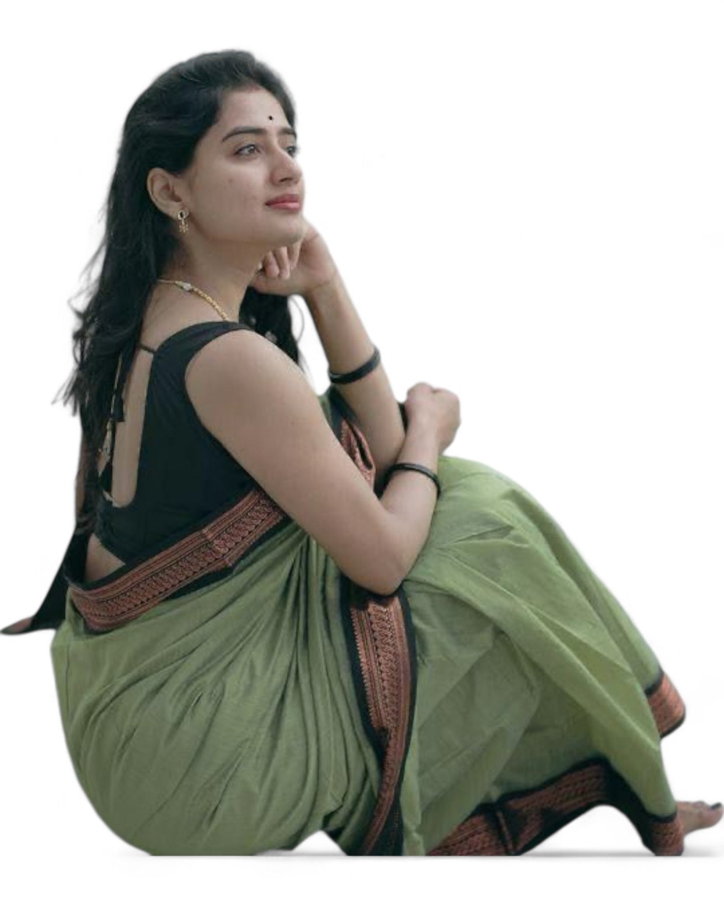 Pista green lichi silk rich pallu jacquard work saree