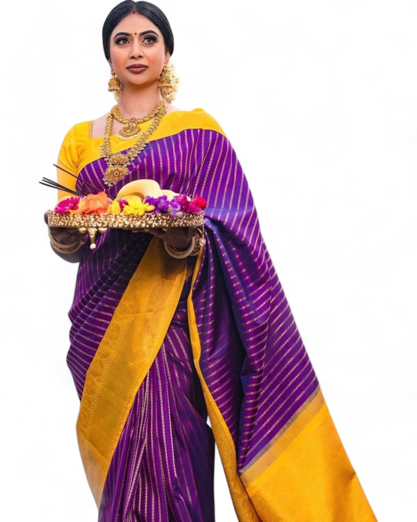 Purple Banarasi Soft Lichi Silk Saree with Rich Pallu and Jacquard Work