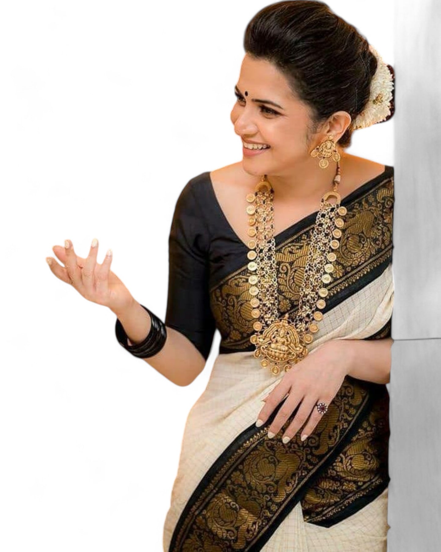 Soft Lichi Silk Saree with Rich Pallu & Jacquard Work