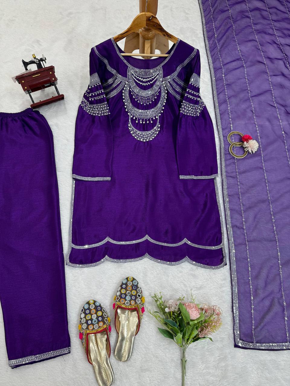 Urvashi Rautela purple designer bollywood salwar suit