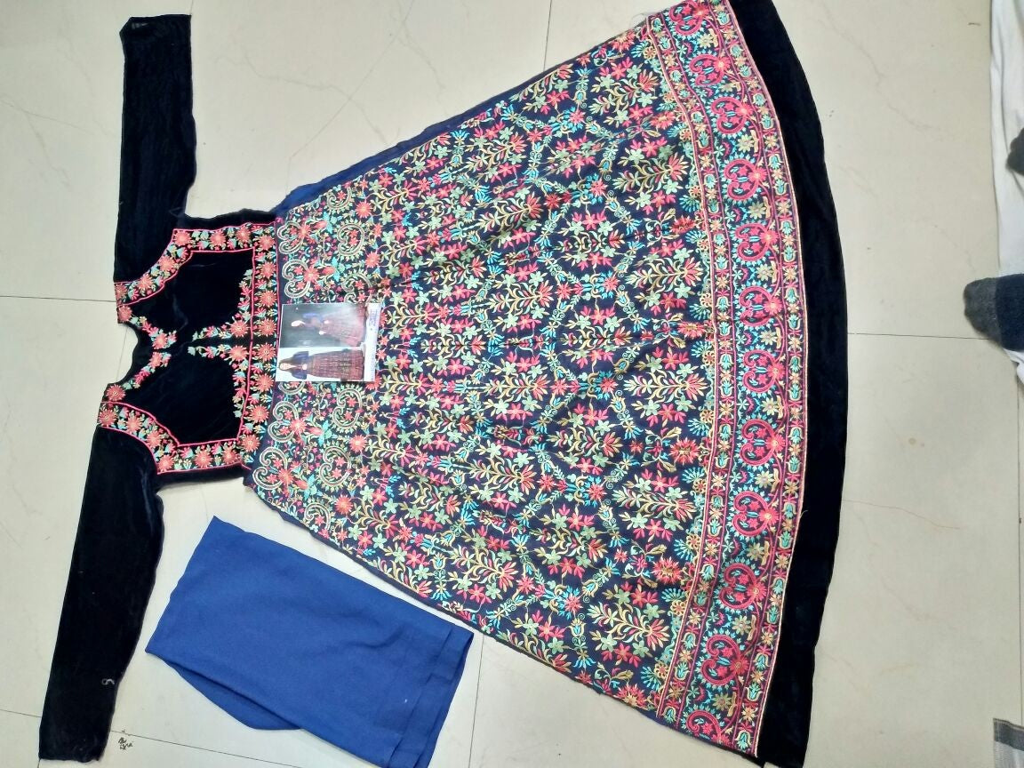 Bollywood style heavy embroidered ceremonial gown