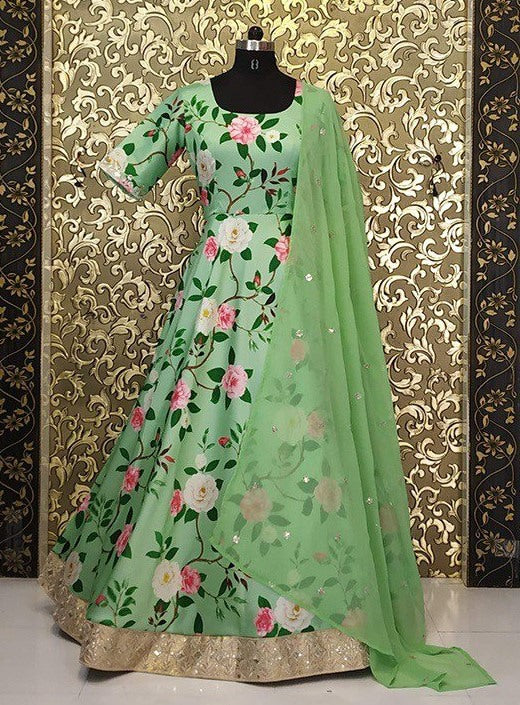alia bhatt pistagreen tapeta silk digital floral printed long anarkali suit