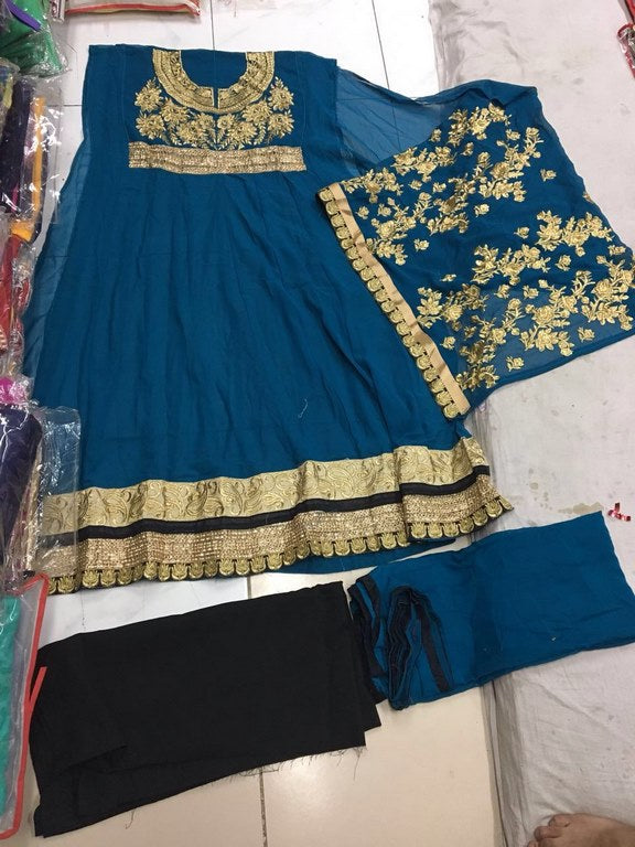 Angel embroidered rama anarkali suit