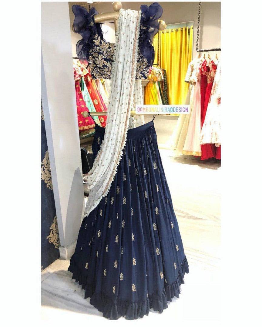 Baby pink beautiful embroidered wedding wear lehenga choli