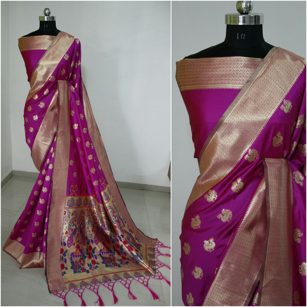 Banarasi silk jaquard weaving saree