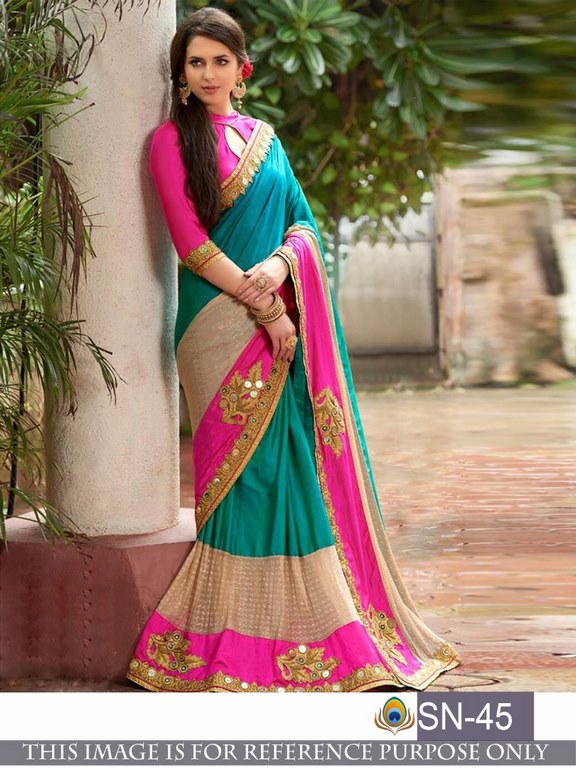 Beauitufl multicolor embroidered wedding saree