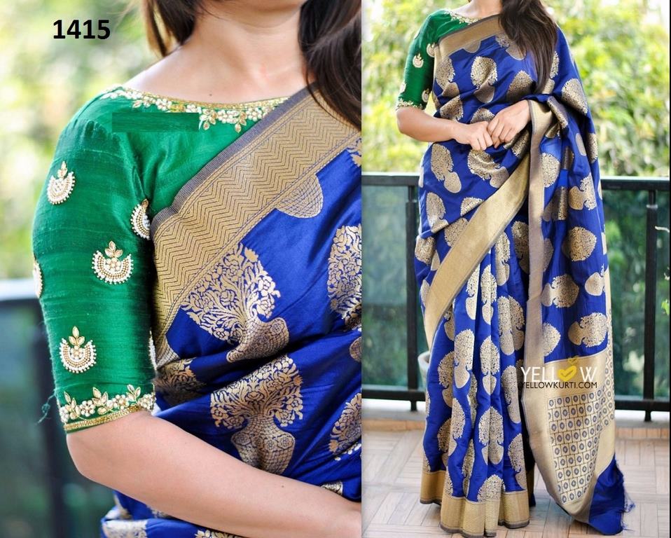 Beautiful Blue Printed Ceremonial Saree