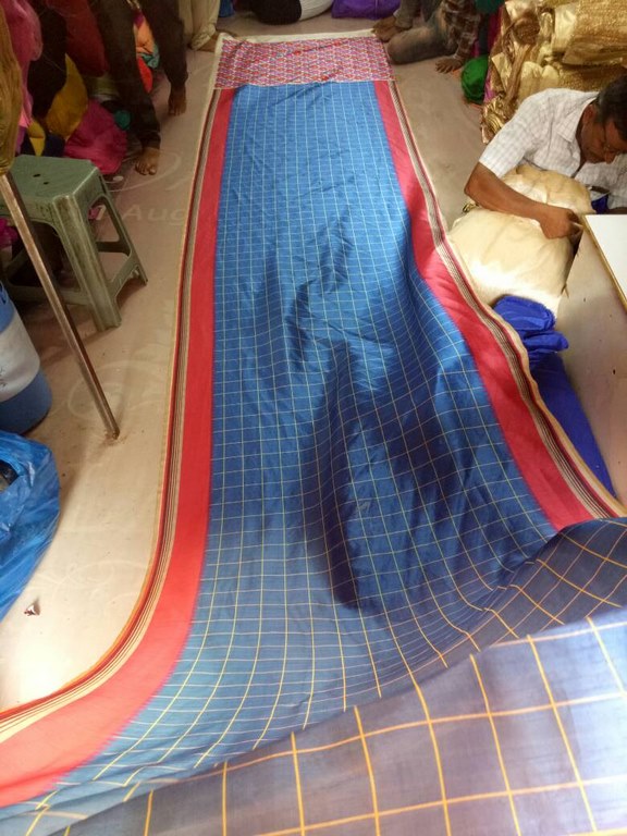 Beautiful Blue Printed Ceremonial Saree