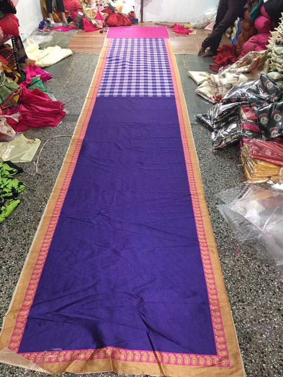 Beautiful Blue Printed Ceremonial Saree