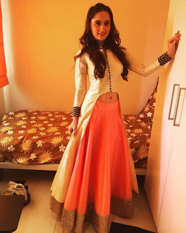 Beautiful bollywood style orange lehenga