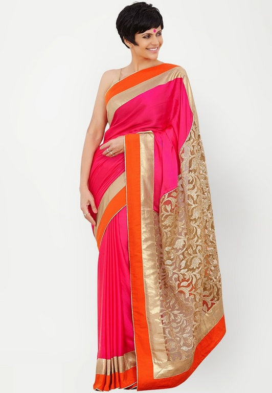 Beautiful bollywood style pink saree