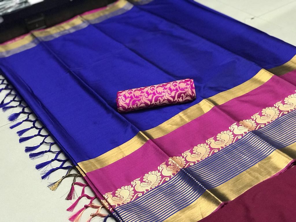 Beautiful cotton silk multicolor sarees