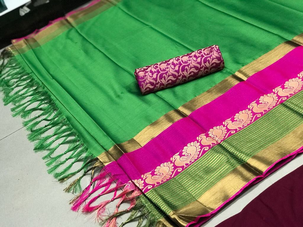 Beautiful cotton silk multicolor sarees
