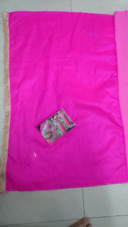 Beautiful cream and pink embroidered saree