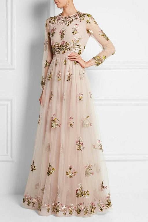 Beautiful cream embroidered gown