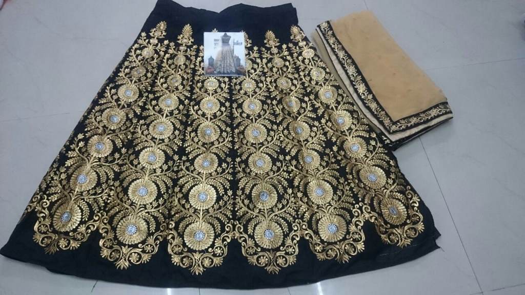 Beautiful designer heavy embroidered black bridal lehenga