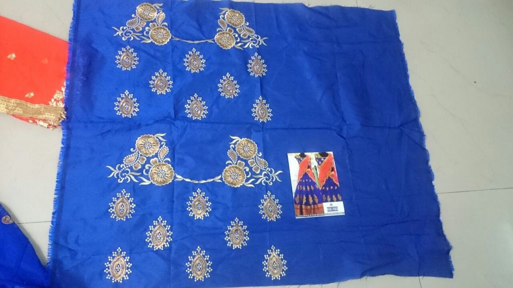Beautiful designer heavy embroidered blue bridal lehenga