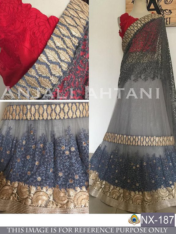 Beautiful designer heavy embroidered white wedding lehenga