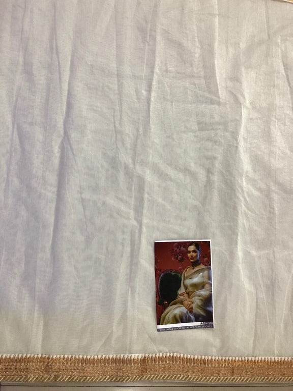 Beautiful dipika chanderi silk white saree