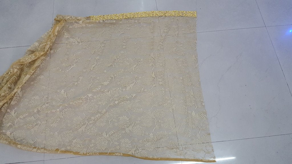 beautiful georgette yellow saree