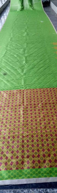 Beautiful Green Printed Ceremonial Saree