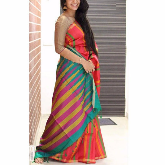 Beautiful Multicolor Printed Ceremonial Saree