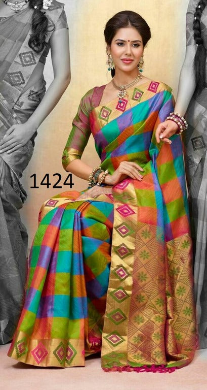 Beautiful Multicolor Printed Festival Saree