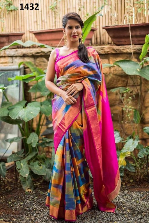 Beautiful Multicolor Printed Festival Saree