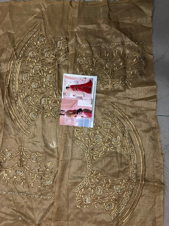 Beautiful neon orange embroidered partywear saree