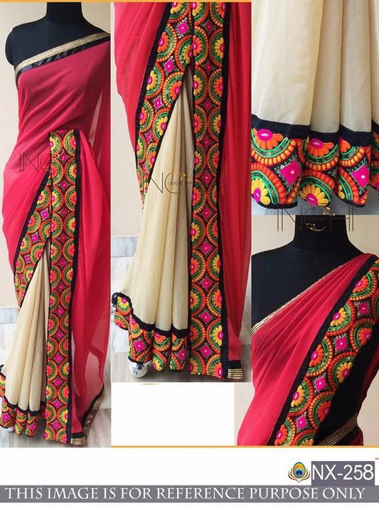 Beautiful Pink embroidered Ceremonial Saree