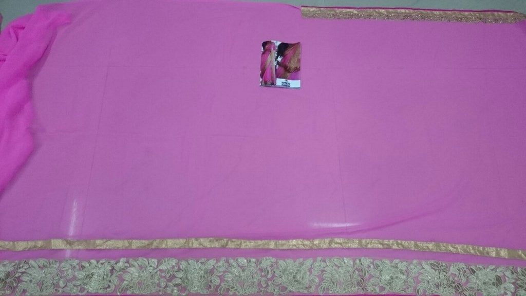 Beautiful pink embroidered saree