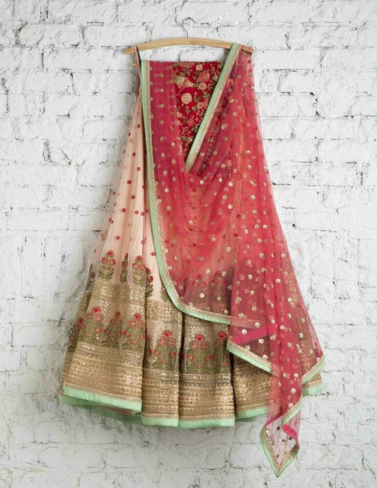 Beautiful Pink embroidered Wedding lehenga