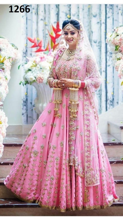 Beautiful Pink embroidered Wedding lehenga