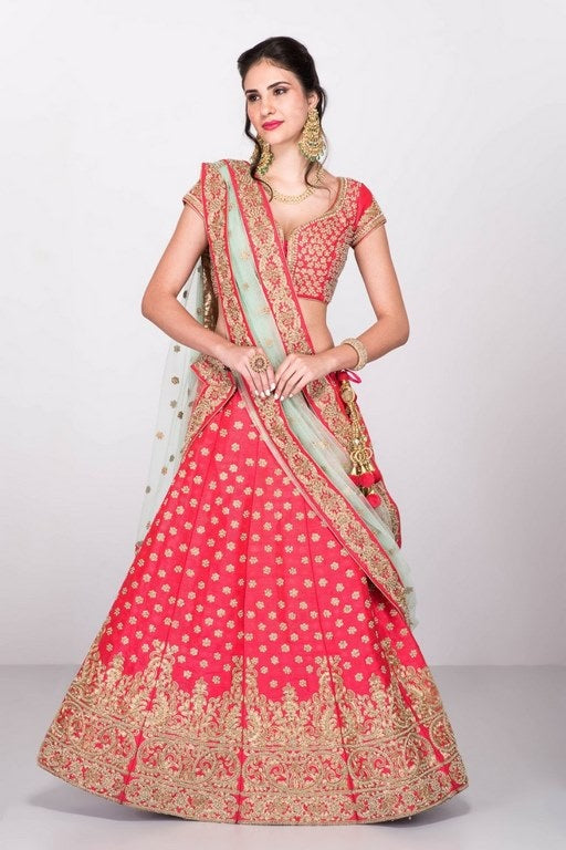 Beautiful Pink embroidered Wedding lehenga