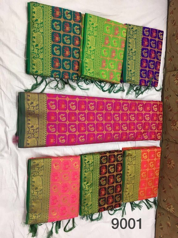 Beautiful polly cotton patola silk green saree