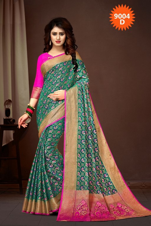 Beautiful polly cotton patola silk orange saree