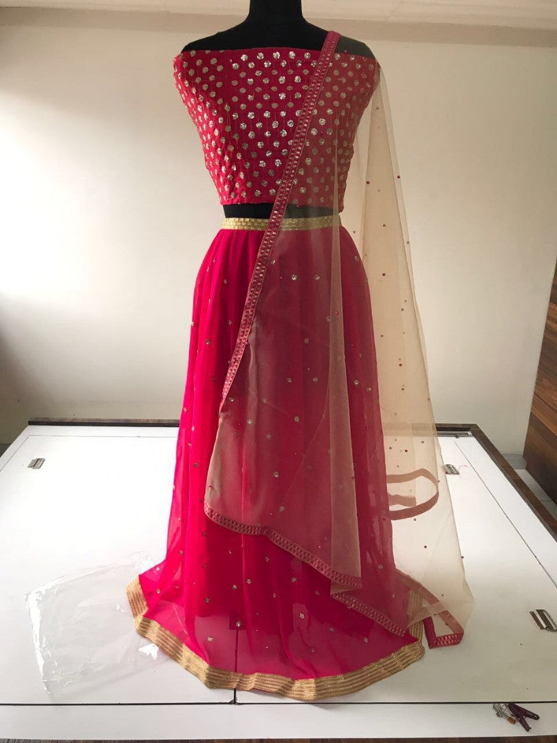 Beautiful Rani Pink embroidered Wedding lehenga choli