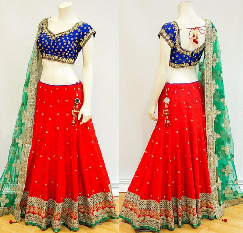 Beautiful Red embroidered Wedding lehenga