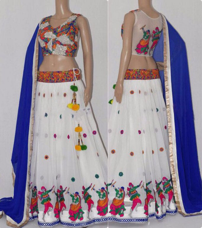 Beautiful White embroidered Festival lehenga