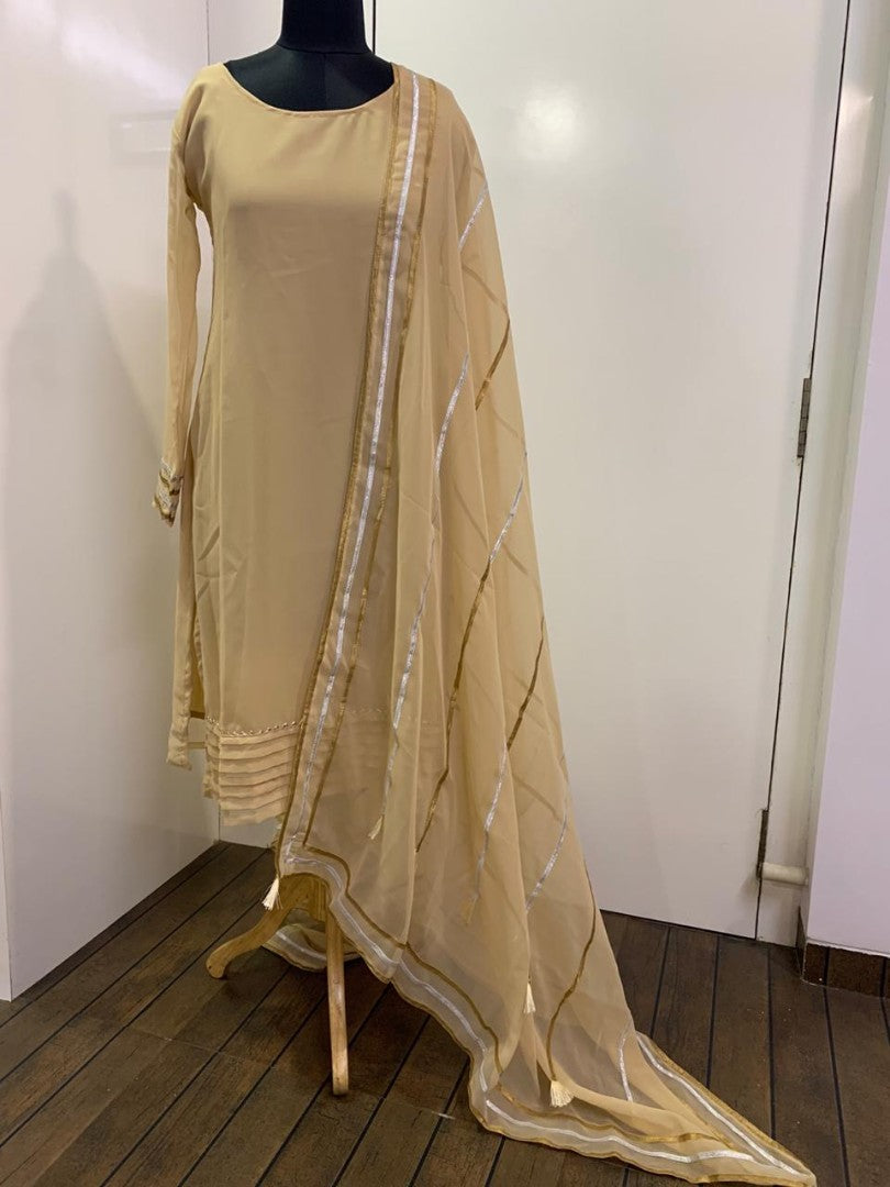 Beige georgette salwar suit